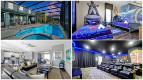 Waterfront Villa showcasing a theater, games room, and a private pool